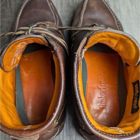 Timberland Vintage Brown leather goretex lace up hunting boots mens 9 - Picture 8 of 9